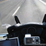 The tramac flying by