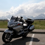 Bike in front of the Grand Tetons