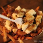 A small order of Poutine. Cheese curds and meat gravy over fries. YUM
